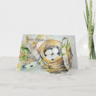 Cartes Pour Fêtes Annuelles Joyeux nid de Pâques avec oeufs