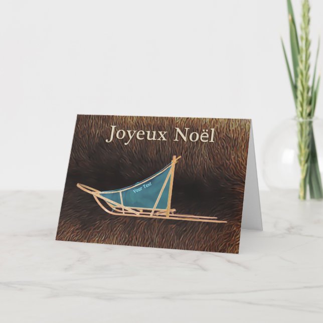 Cartes Pour Fêtes Annuelles Joyeux Noё l - Chien traîneau (Devant)