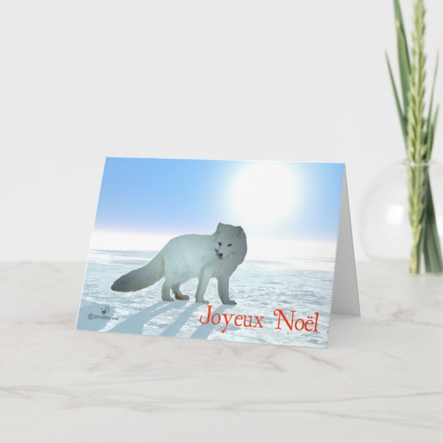 Cartes Pour Fêtes Annuelles Joyeux Noё l - Renard arctique (Devant)