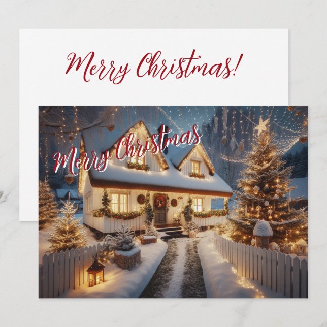 Cartes Pour Fêtes Annuelles Joyeux Noël (Devant / Derrière)