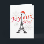 Cartes Pour Fêtes Annuelles Joyeux Noel<br><div class="desc">Joyeux Noel avec photo de la Tour Eiffel portant un casquette du Père Noël et tombant sous la neige.</div>