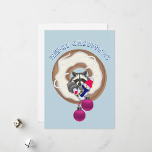 Cartes Pour Fêtes Annuelles Joyeux Noël С ute Raccoon
