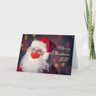 Cartes Pour Fêtes Annuelles Joyeux Noël 2020 Père Noël En Masque Covid