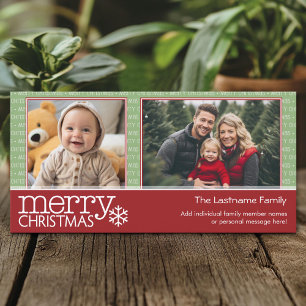 Cartes Pour Fêtes Annuelles Joyeux Noël - 2 photos - rouge vert