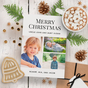 Cartes Pour Fêtes Annuelles Joyeux Noël 3 Collage de photos Oncle Tante