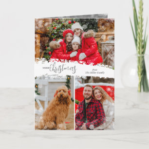 Cartes Pour Fêtes Annuelles Joyeux Noël 3 Collage de photos plié