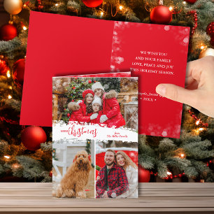Cartes Pour Fêtes Annuelles Joyeux Noël 3 photo Collage plié