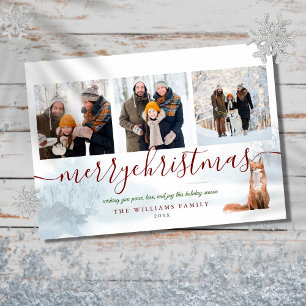 Cartes Pour Fêtes Annuelles Joyeux Noël 3 Photo Collage Ren d'hiver