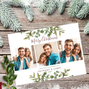 Cartes Pour Fêtes Annuelles Joyeux Noël 3 Photo Couples Verdure