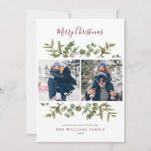 Cartes Pour Fêtes Annuelles Joyeux Noël 3 Photo Moderne Feuillage Végétal