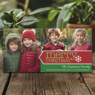 Cartes Pour Fêtes Annuelles Joyeux Noël - 3 photos - vert rouge