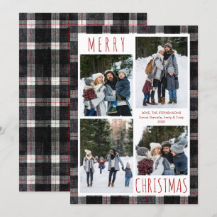 Cartes Pour Fêtes Annuelles Joyeux Noël 4 Collage de Photos à Carreaux