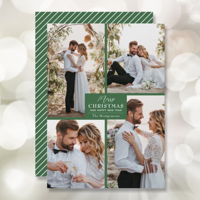 Cartes Pour Fêtes Annuelles Joyeux Noël 4 Photo Collage (Créateur téléchargé)