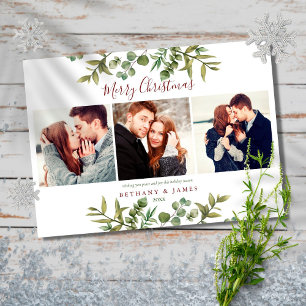 Cartes Pour Fêtes Annuelles Joyeux Noël 4 Photo Couples de verdure