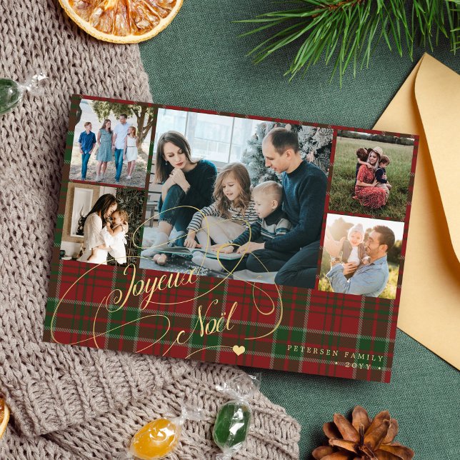 Cartes Pour Fêtes Annuelles Joyeux Noel 5 photo collage élégant Noël (Créateur téléchargé)