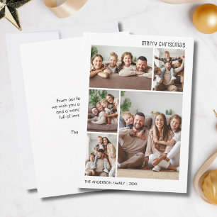 Cartes Pour Fêtes Annuelles Joyeux Noël 5 Photo Famille blanche et noire