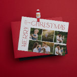 Cartes Pour Fêtes Annuelles Joyeux Noël 5 Photo Typographie rouge<br><div class="desc">'C'est la saison pour être joyeux ! Cette saison de vacances, faites de vos fêtes de famille une spéciale avec cette magnifique moderne mais festive Modern Joyeux Noël 5 Photo Red Typography Carte de vacances. La façon idéale d'envoyer votre amour et vos souhaits chaleureux à vos amis et votre famille...</div>