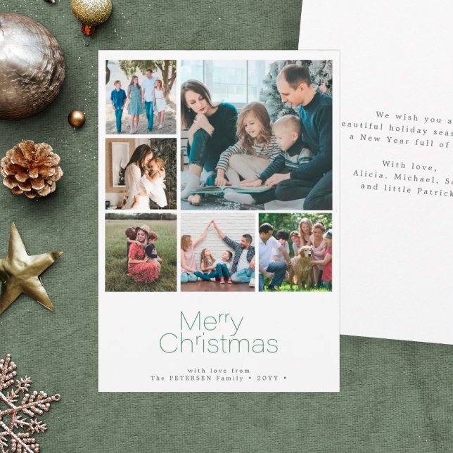 Cartes Pour Fêtes Annuelles Joyeux Noël 6 photo collage moderne (Créateur téléchargé)