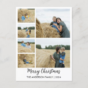 Cartes Pour Fêtes Annuelles Joyeux Noël 6 photos Grille avec nom de famille