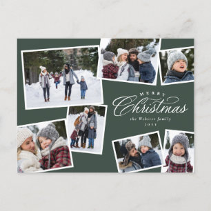 Cartes Pour Fêtes Annuelles Joyeux Noël 7 photo collage chasseur vert