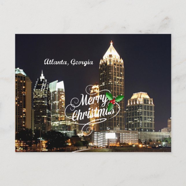 Cartes Pour Fêtes Annuelles Joyeux Noël à Atlanta, Géorgie (Devant)