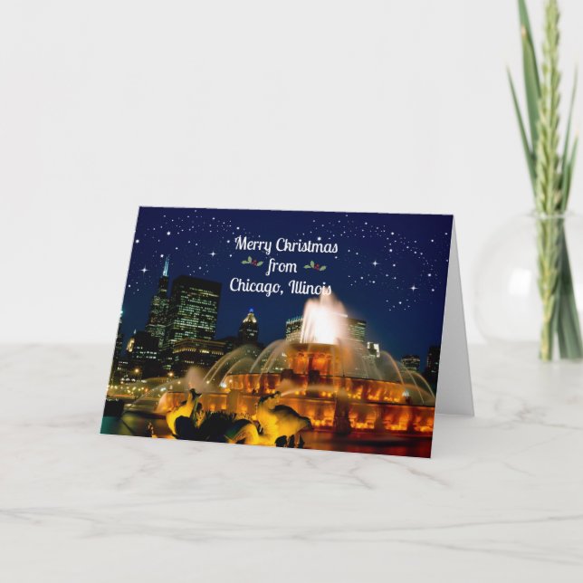Cartes Pour Fêtes Annuelles Joyeux Noël à Chicago, Illinois (Devant)