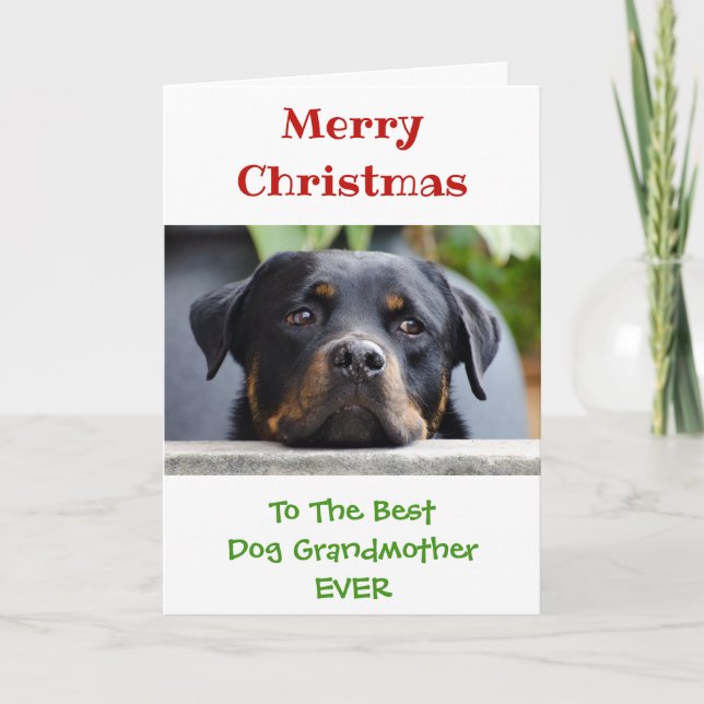 Cartes Pour Fêtes Annuelles Joyeux Noël à grand-mère du chien (Devant)