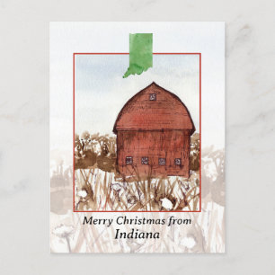 Cartes Pour Fêtes Annuelles Joyeux Noël à Indiana Barn Farm Winter