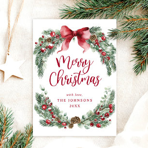 Cartes Pour Fêtes Annuelles Joyeux Noël à la gouache végétale