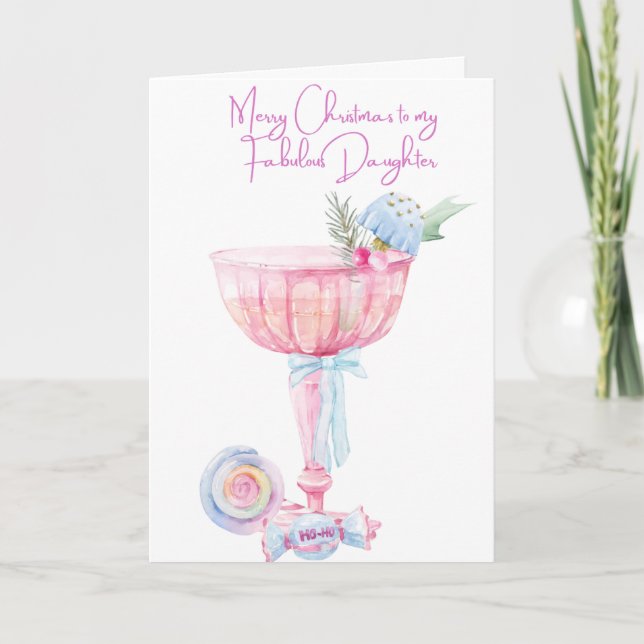 Cartes Pour Fêtes Annuelles Joyeux Noël à ma fille (Devant)