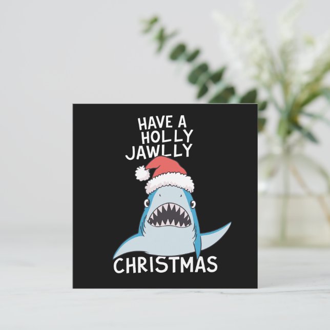 Cartes Pour Fêtes Annuelles Joyeux Noël à mâchoire hollywoo Sarcasm Jaws  (Debout devant)