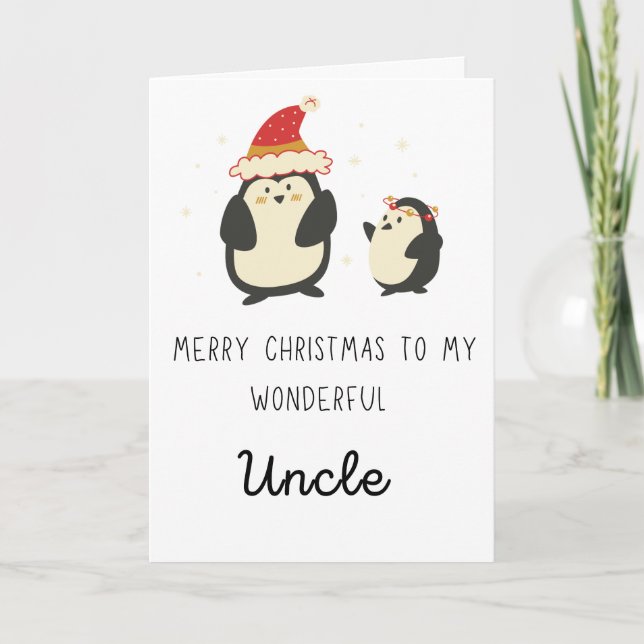 Cartes Pour Fêtes Annuelles Joyeux Noël à mon oncle mignon (Devant)
