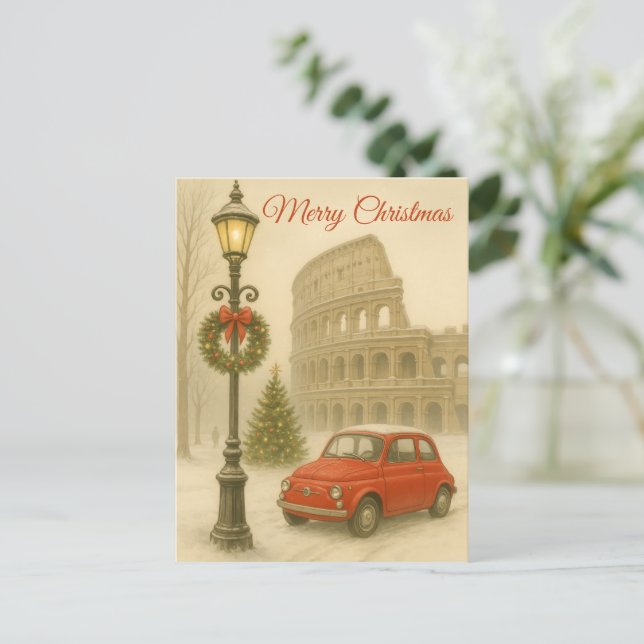 Cartes Pour Fêtes Annuelles Joyeux Noël à Rome – Cadeau artistique des fêtes (Debout devant)