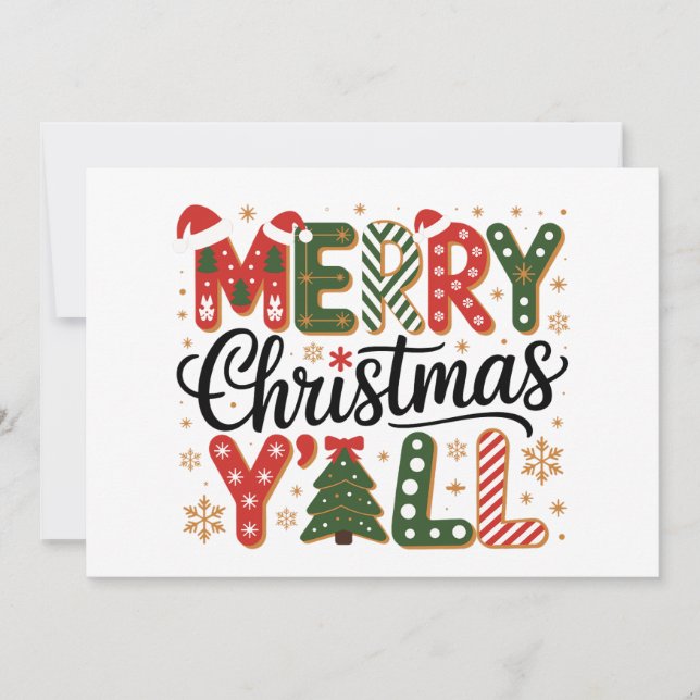 Cartes Pour Fêtes Annuelles Joyeux Noël à tous Festif de vacances du Sud (Devant)