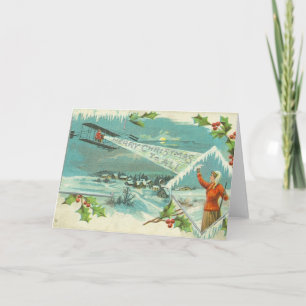 Cartes Pour Fêtes Annuelles Joyeux Noël à tous les avions en hiver
