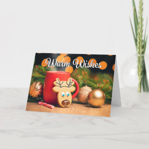 Cartes Pour Fêtes Annuelles Joyeux Noël à tous les rennes en cookie 