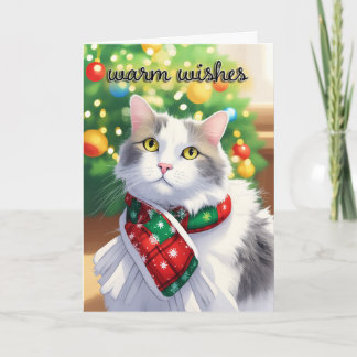 Cartes Pour Fêtes Annuelles Joyeux Noël à tous Meilleurs Vœux Joli Chat