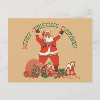 Cartes Pour Fêtes Annuelles Joyeux Noël à tous ! Père Noël vintage