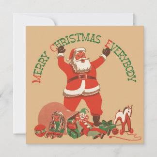Cartes Pour Fêtes Annuelles Joyeux Noël à tous ! Père Noël vintage