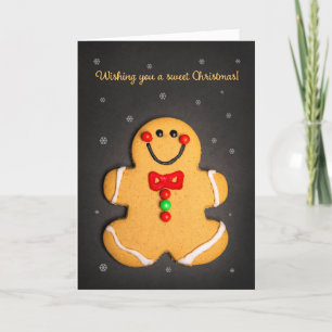 Cartes Pour Fêtes Annuelles Joyeux Noël à tout joli bonhomme en pain d'épice 
