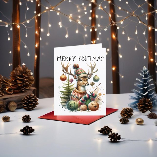 Cartes Pour Fêtes Annuelles Joyeux Noël à Tricoter Noël (For yarn lovers and craft enthusiasts. )