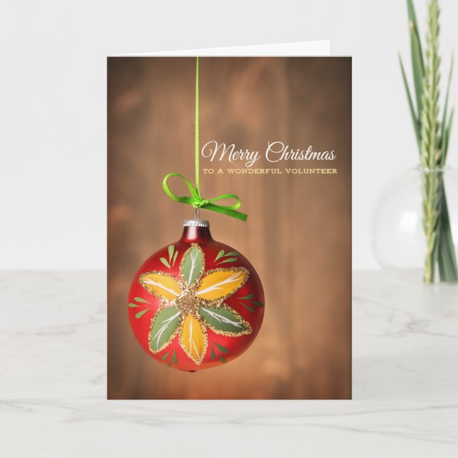 Cartes Pour Fêtes Annuelles Joyeux Noël à un merveilleux bénévole (Devant)