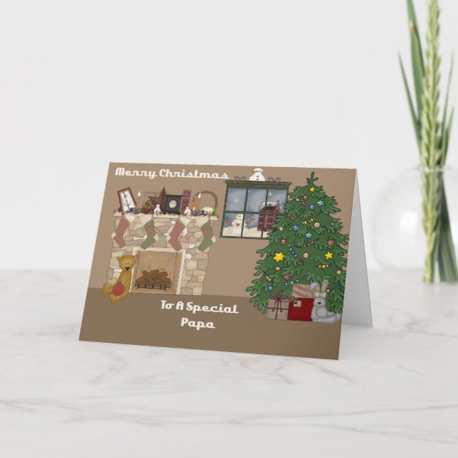 Cartes Pour Fêtes Annuelles Joyeux Noël À Un Papa Spécial (Devant)