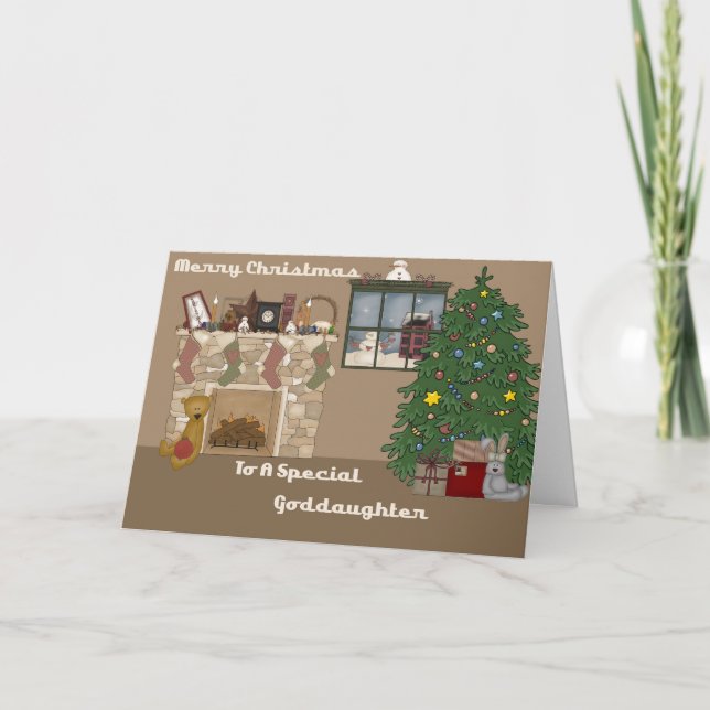 Cartes Pour Fêtes Annuelles Joyeux Noël à une filleule spéciale (Devant)