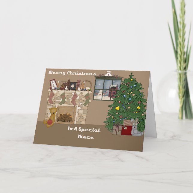 Cartes Pour Fêtes Annuelles Joyeux Noël à une nièce spéciale (Devant)