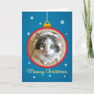 Cartes Pour Fêtes Annuelles Joyeux Noël à votre chat CADRE PERSONNALISÉ ajoute