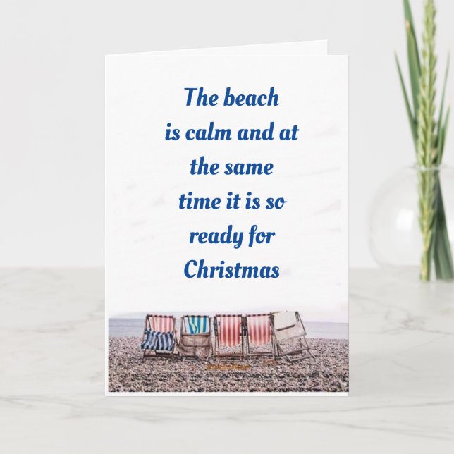 CARTES POUR FÊTES ANNUELLES **JOYEUX NOËL À VOUS DEPUIS LA PLAGE** (Devant)