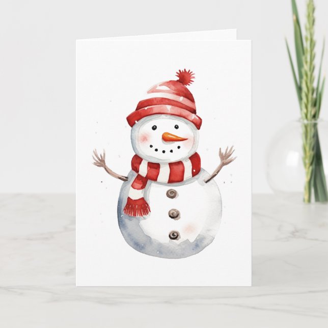 Cartes Pour Fêtes Annuelles Joyeux Noël adorable Snowman BLANK (Devant)