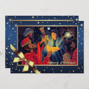 Cartes Pour Fêtes Annuelles Joyeux Noël. Adoration des Mages