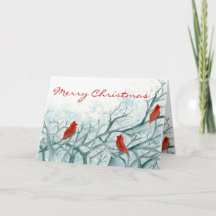 Cartes Pour Fêtes Annuelles Joyeux Noël Affaires Red Cardinal Birds